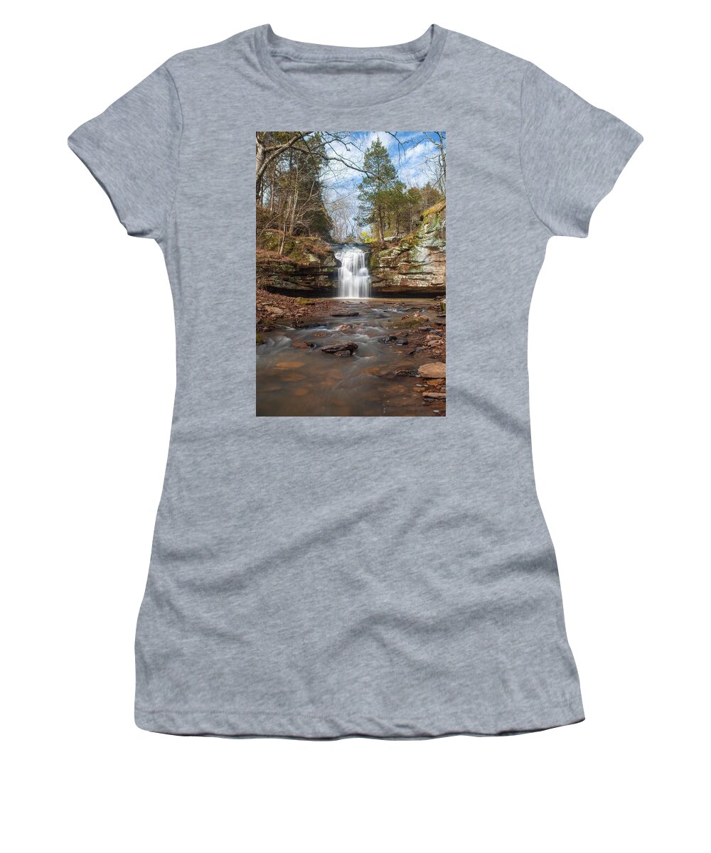 Waterfall Women's T-Shirt featuring the photograph Indian Falls and Creek by Grant Twiss