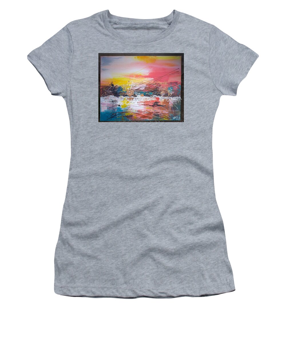 Acrylic On Canvas Women's T-Shirt featuring the painting Inside october I. by Lorand Sipos
