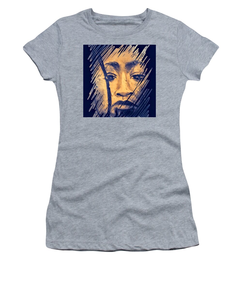  Women's T-Shirt featuring the drawing Intensity by Angie ONeal