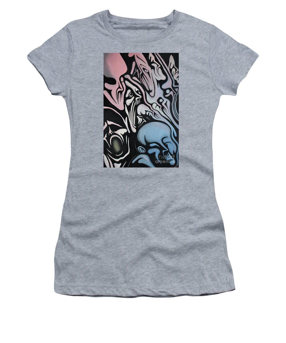 Tmad Women's T-Shirt featuring the painting Intensity by Michael TMAD Finney