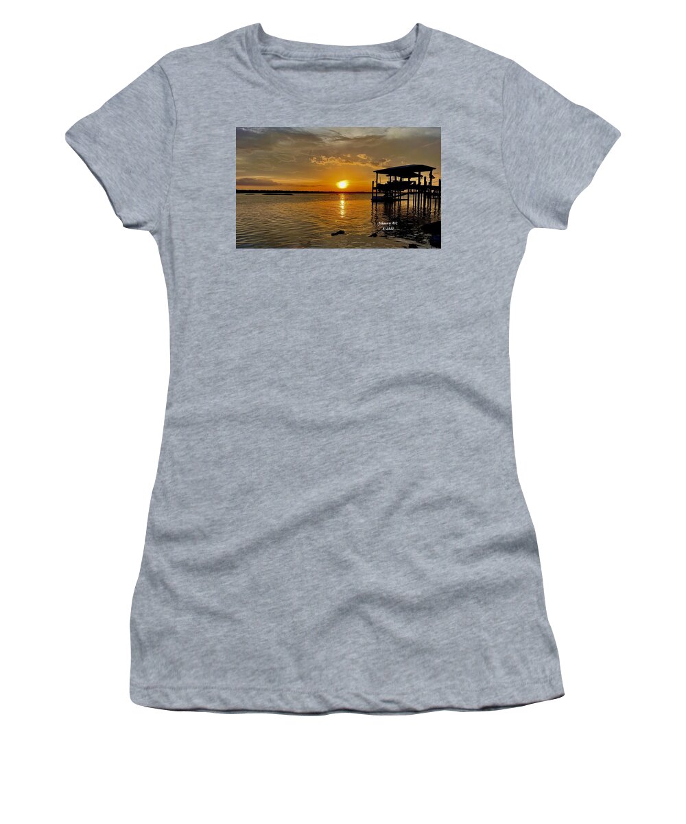 Intercoastal At Sunset St Augustine Florida Usa Women's T-Shirt featuring the photograph Intercoastal St Augustine by John Anderson