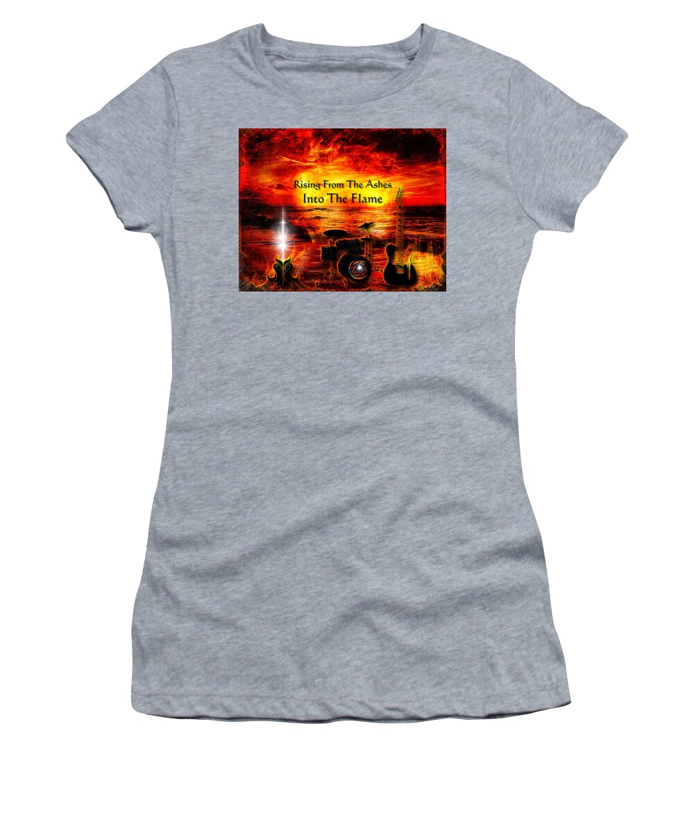Ocean Women's T-Shirt featuring the digital art Into The Flame by Michael Damiani