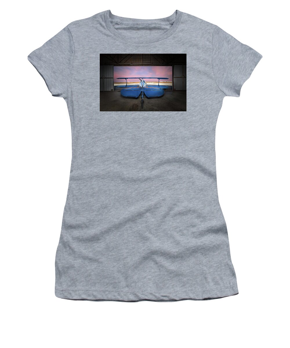 Airplane Women's T-Shirt featuring the photograph Into the Wild Blue Yonder by Steve Templeton