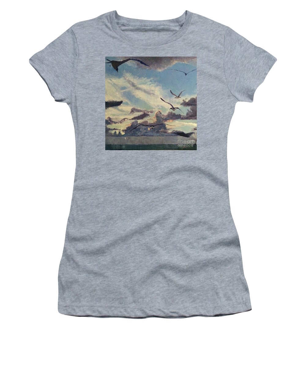 Sky Women's T-Shirt featuring the painting Into the Yonder by Elizabeth Carr