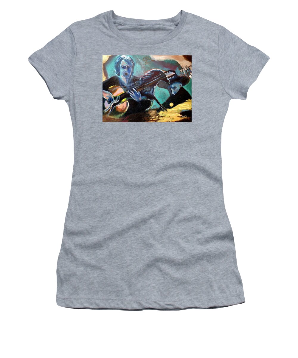 Enrico Garff Women's T-Shirt featuring the painting Io e Picasso by Enrico Garff