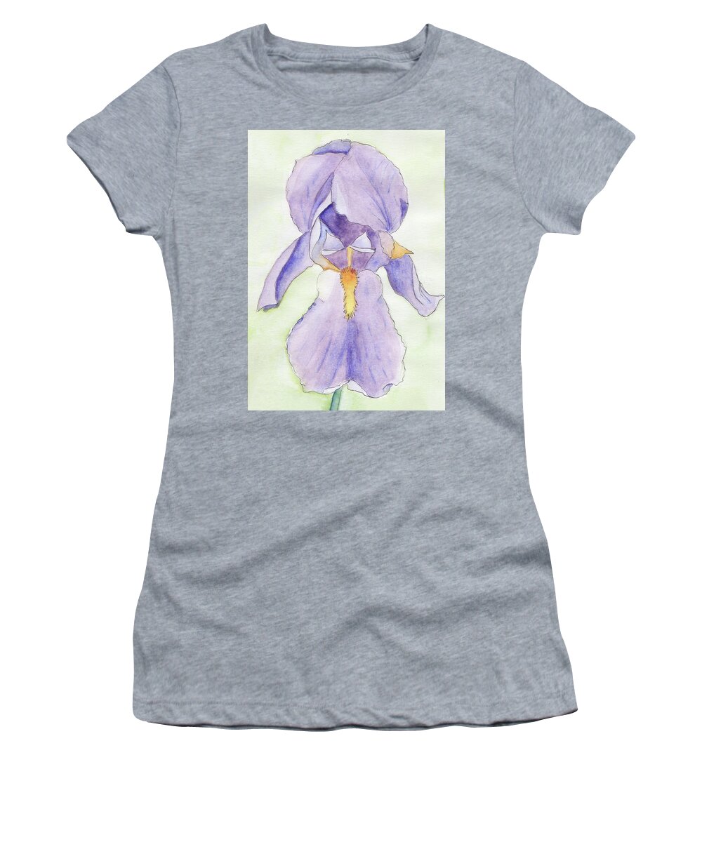 Iris Women's T-Shirt featuring the painting Iris Magic by Anne Katzeff