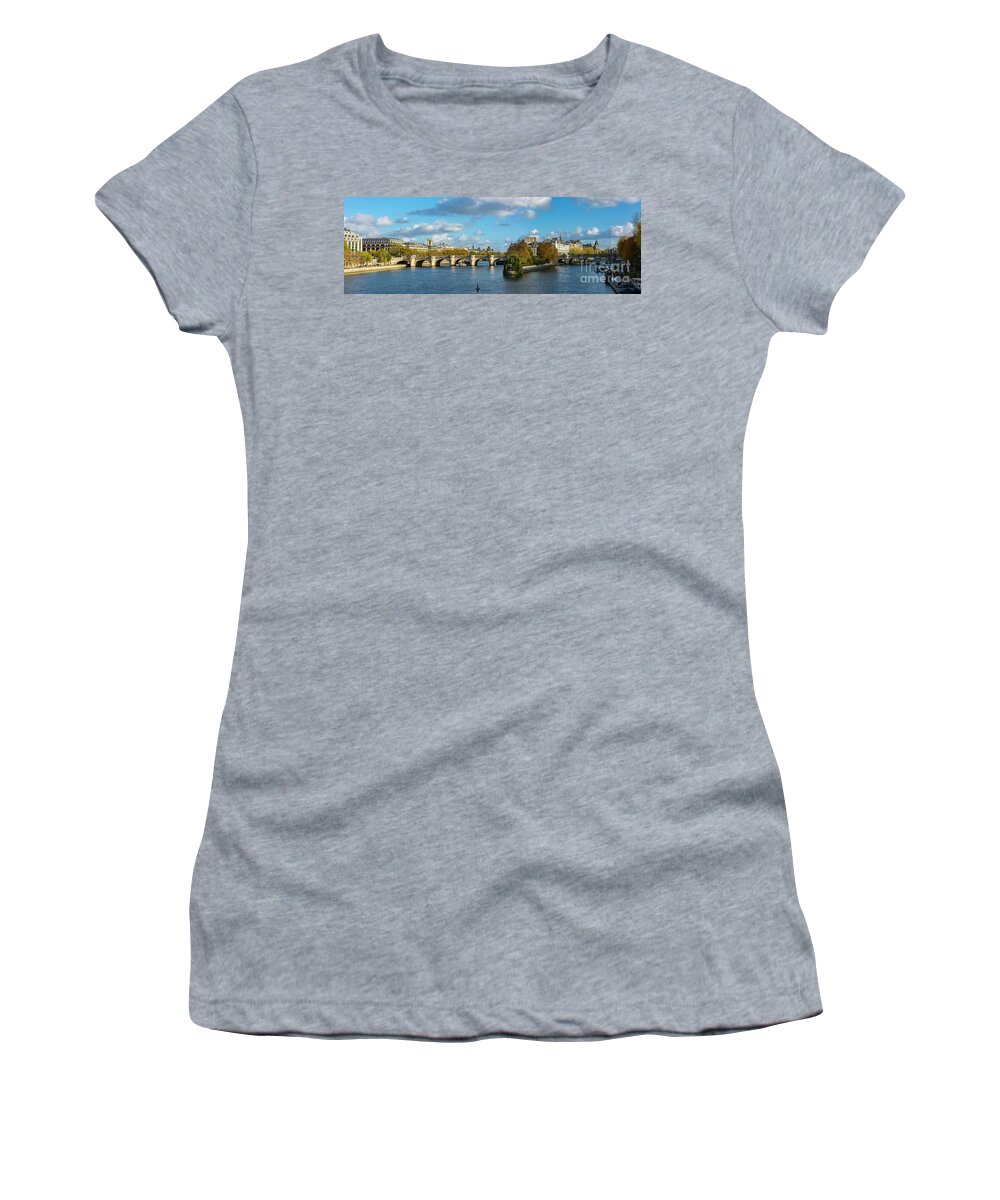 Bridge Women's T-Shirt featuring the photograph Island in the Seine river by Vicente Sargues