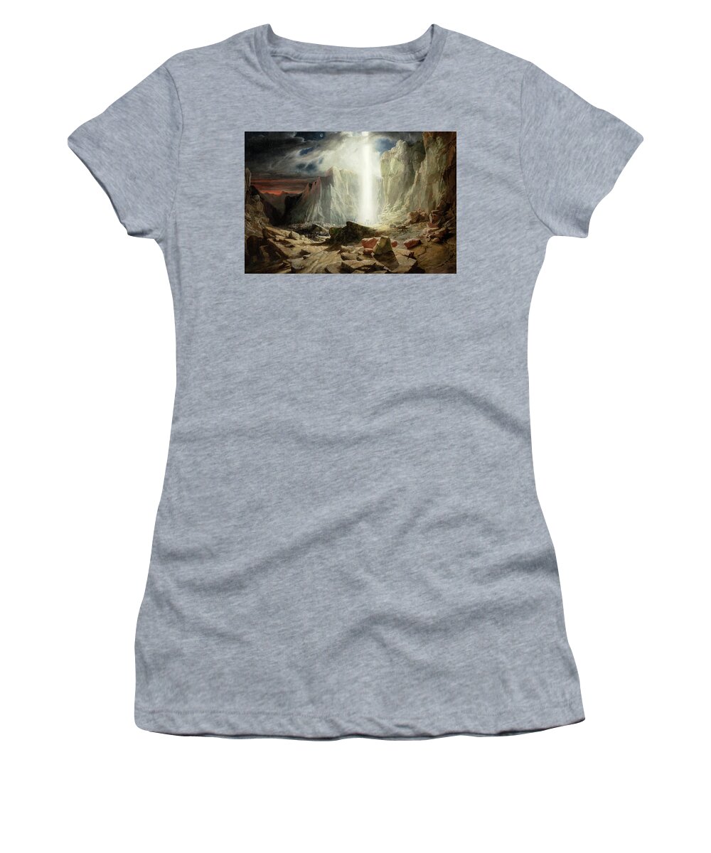 William West Women's T-Shirt featuring the painting Israelites passing through the Wilderness, preceded by the Pillar of Light by William West