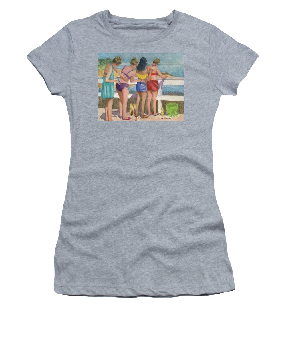 Ocean Women's T-Shirt featuring the painting I've Got Your Back by Sue Carmony
