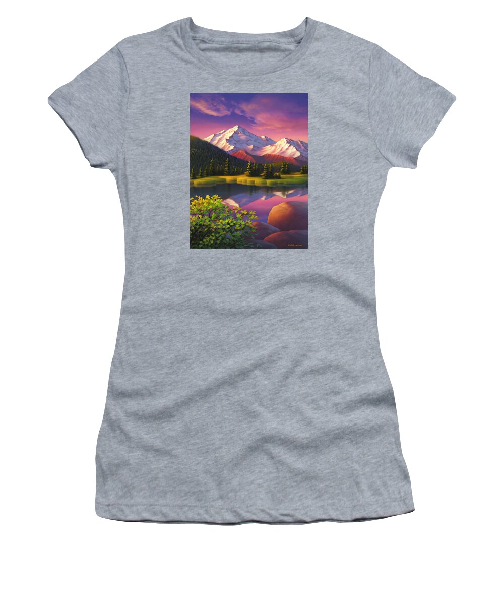 Mountain Scene Women's T-Shirt featuring the painting Ivory Mountain by Robin Moline