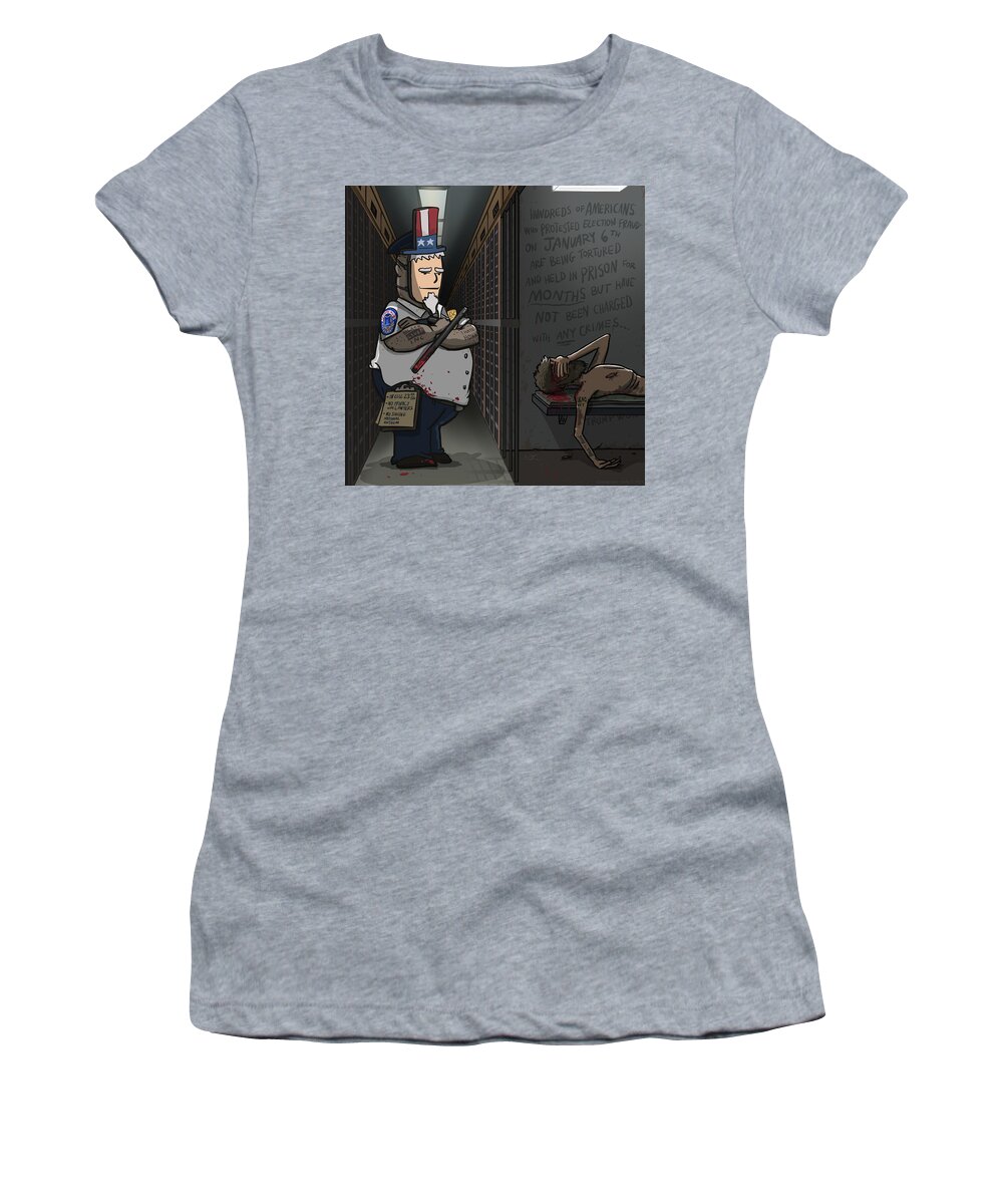 January 6th Women's T-Shirt featuring the digital art January 6th Political Prisoners by Emerson Design