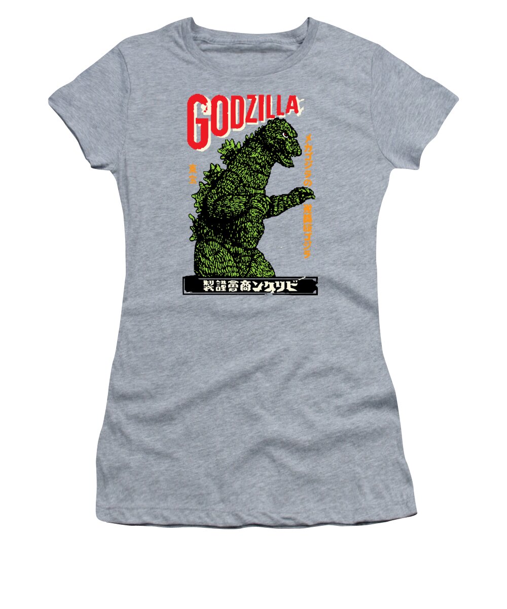 Portrait Women's T-Shirt featuring the painting Japanese Godzilla by Gary Grayson