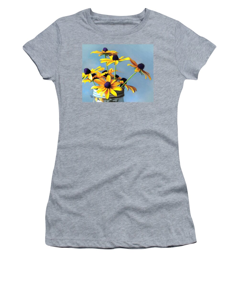 Blue Women's T-Shirt featuring the painting Jar of Sunshine by Tammy Lee Bradley
