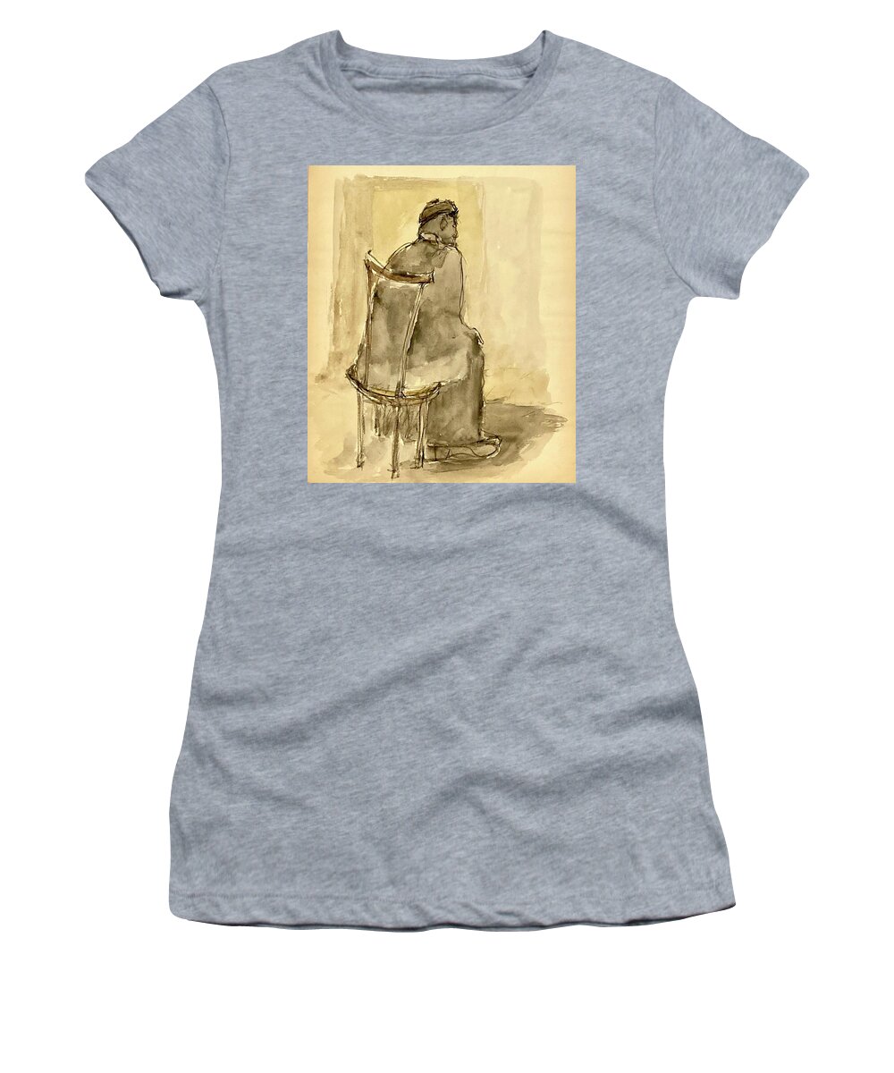 Elder Women's T-Shirt featuring the painting Jerusalem Elder sketch II by David Euler