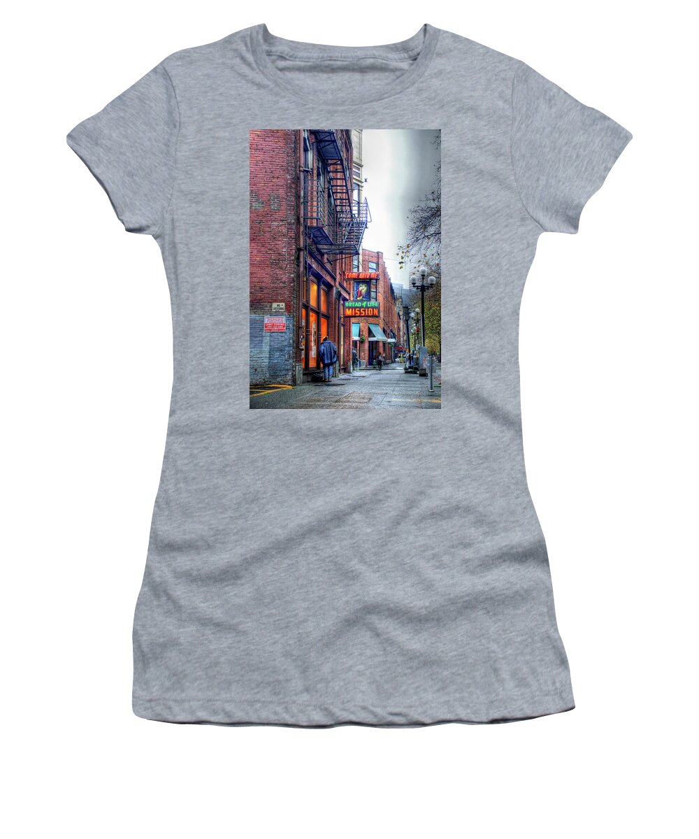 Fine Art Women's T-Shirt featuring the photograph Jesus Saves by Greg Sigrist