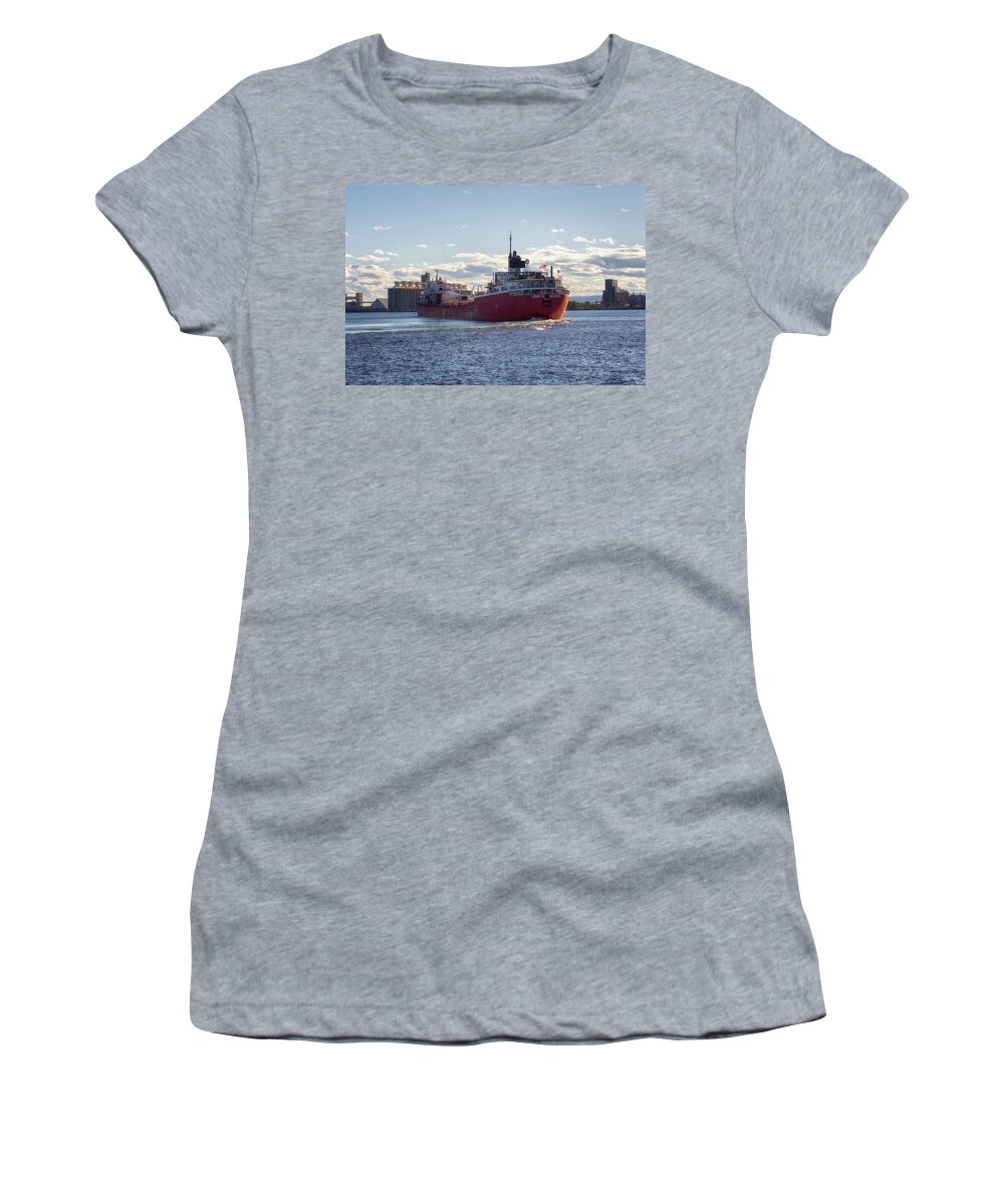 John G Munson Women's T-Shirt featuring the photograph John G Munson in the Duluth Harbor by Susan Rissi Tregoning