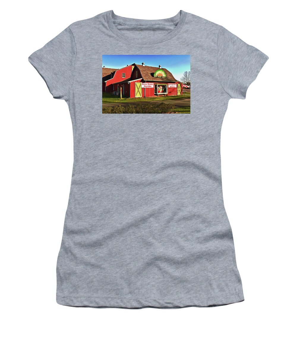 Building Women's T-Shirt featuring the photograph Johnsons Farm by Louis Dallara