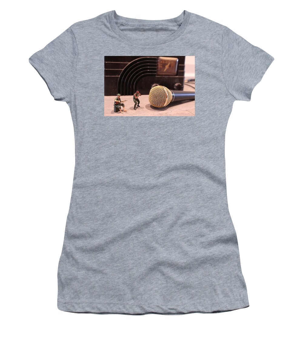 Music Women's T-Shirt featuring the photograph Jukebox by Army Men Around the House