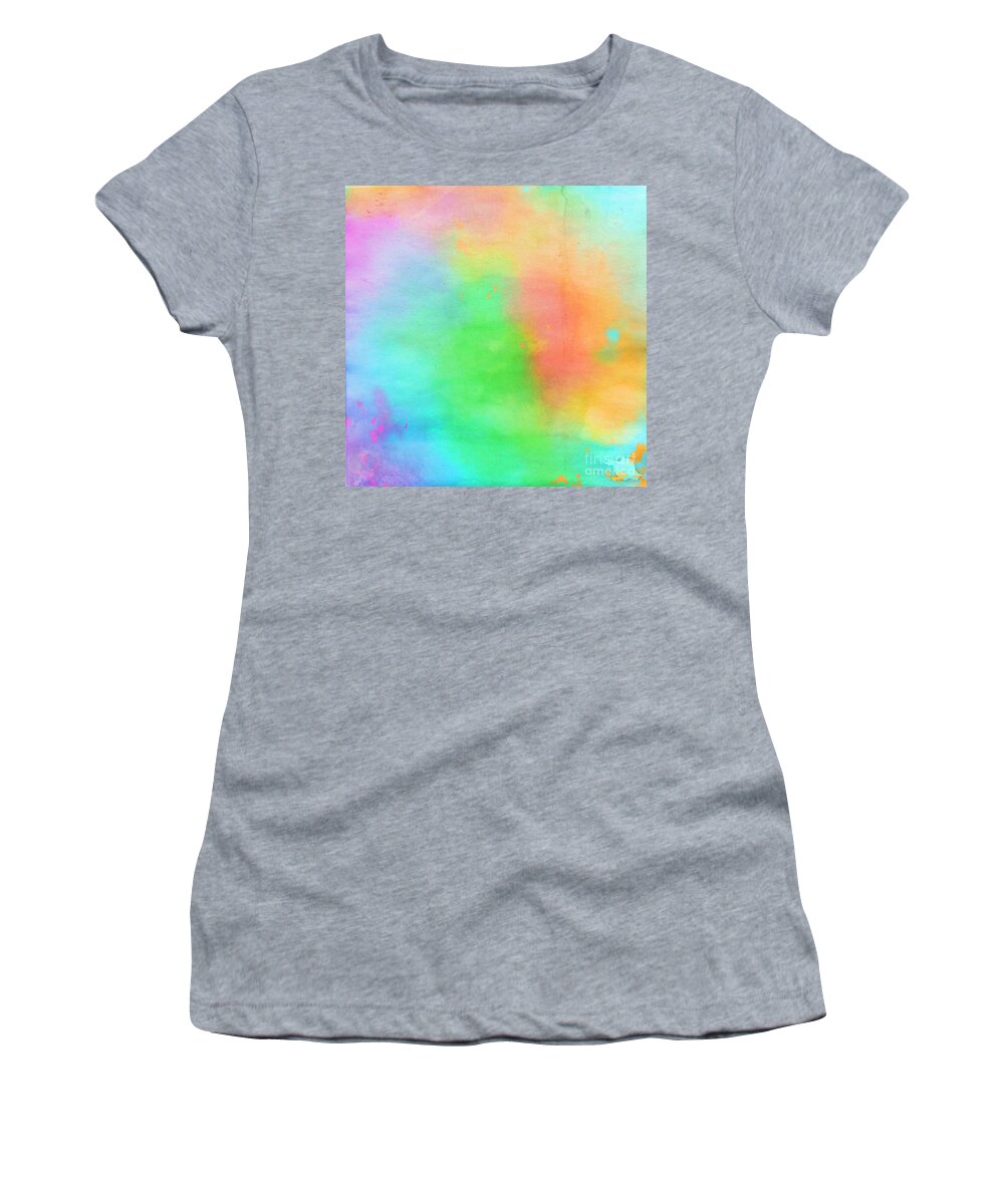 Colorful Women's T-Shirt featuring the digital art Julia - Artistic Colorful Abstract Carnival Splatter Watercolor Digital Art by Sambel Pedes