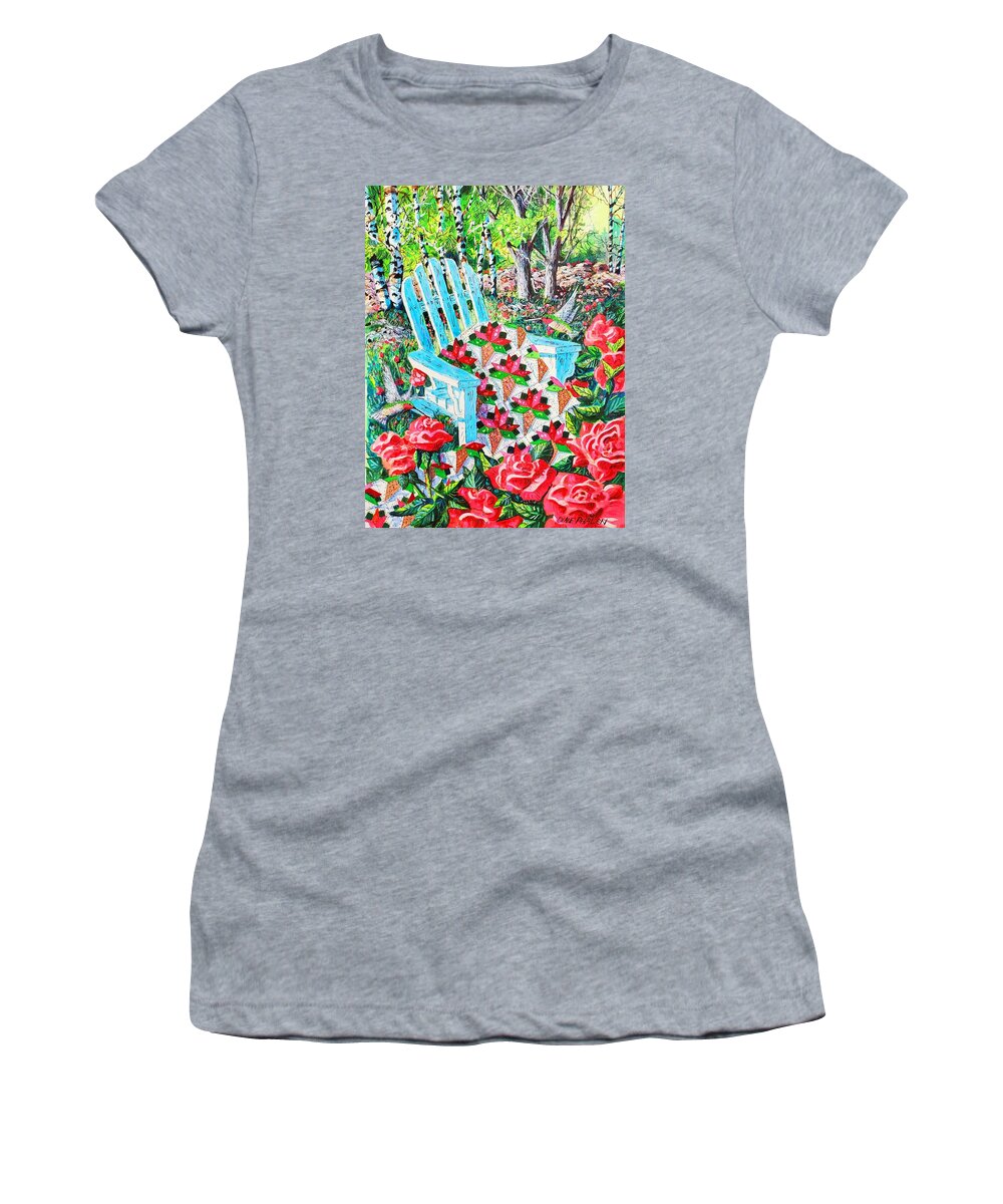 Roses Women's T-Shirt featuring the painting June Roses by Diane Phalen