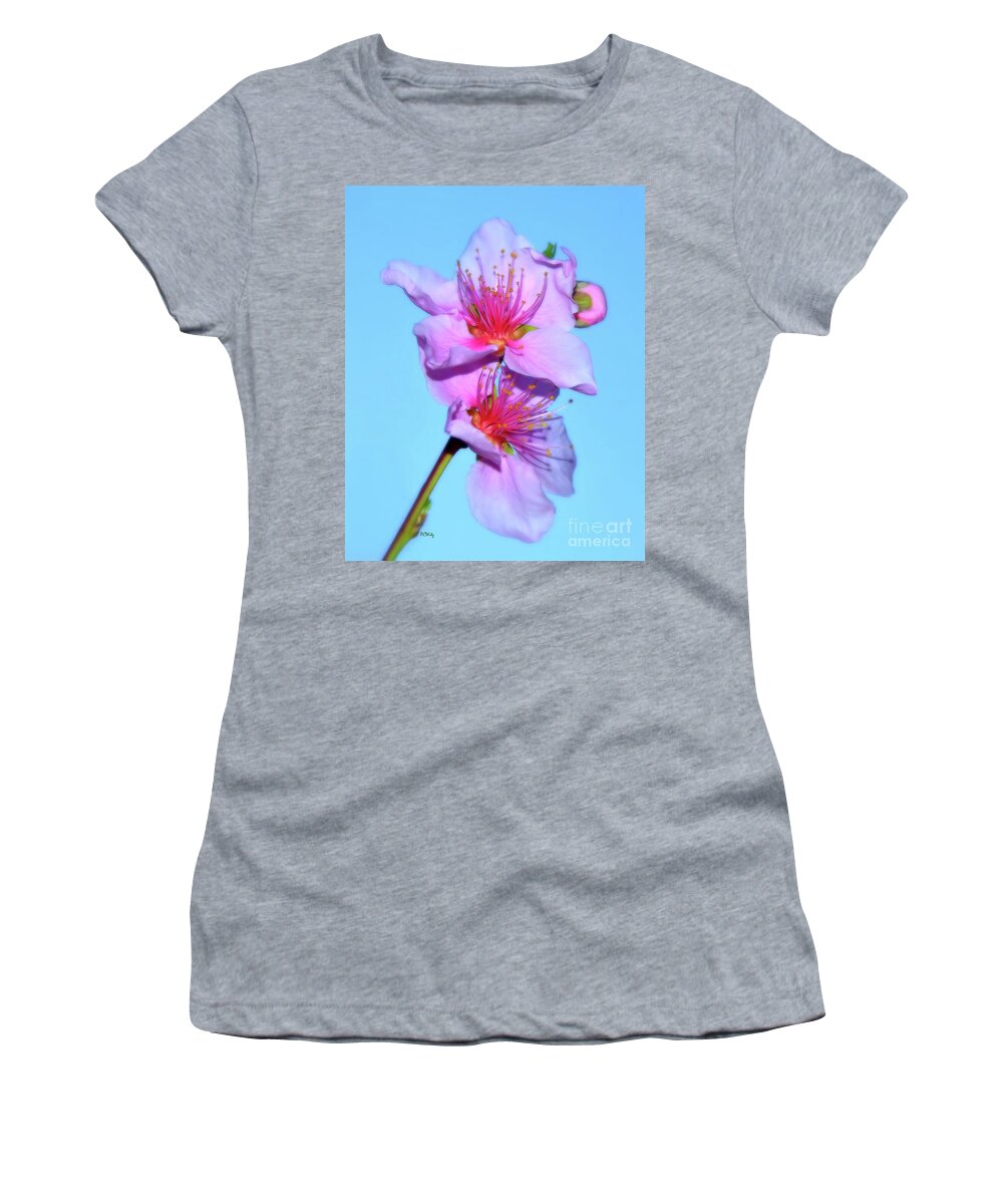 Just Peachy Flowers Women's T-Shirt featuring the photograph Just Peachy Flowers by Patrick Witz