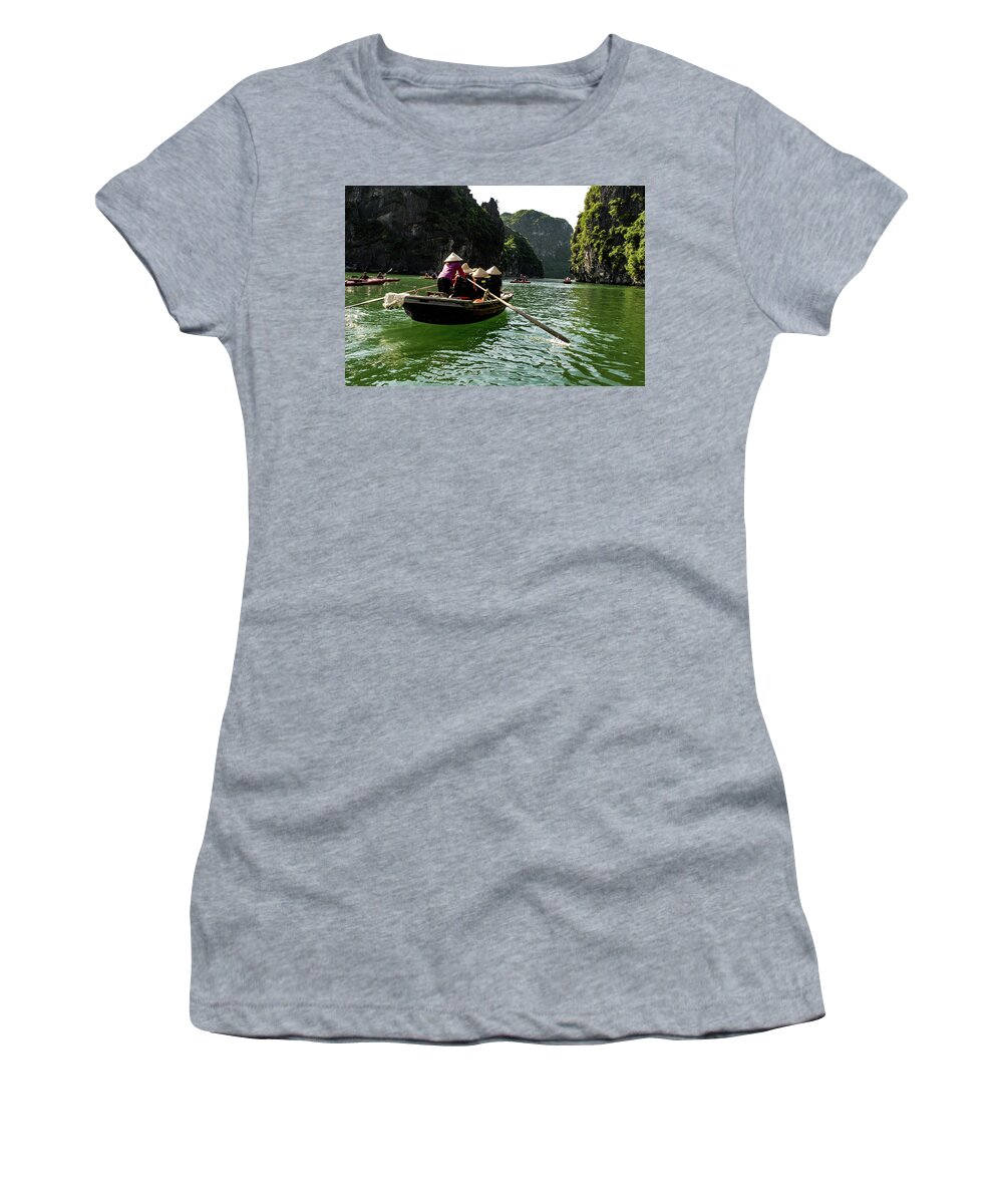 Vietnam Women's T-Shirt featuring the photograph Between Land And Sea - Bai Tu Long Bay, Vietnam by Earth And Spirit