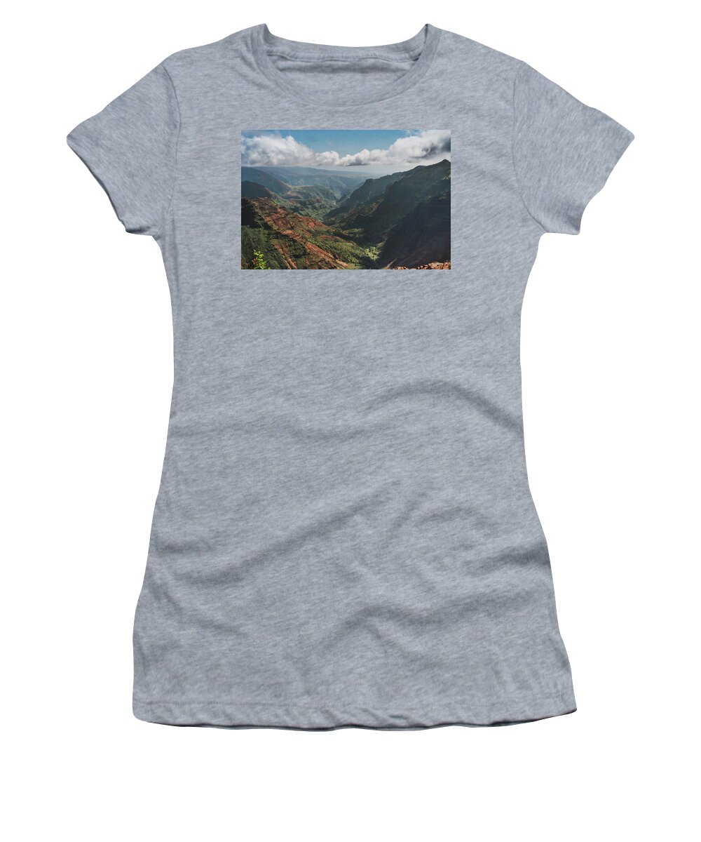 Kauai Women's T-Shirt featuring the photograph Kauai Hawaii Canyon by Mary Lee Dereske