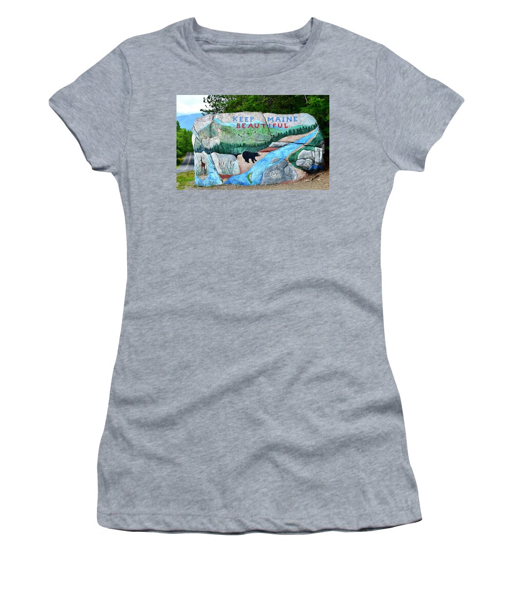 Keep Maine Beautiful Women's T-Shirt featuring the photograph Keep Maine Beautiful by Monika Salvan