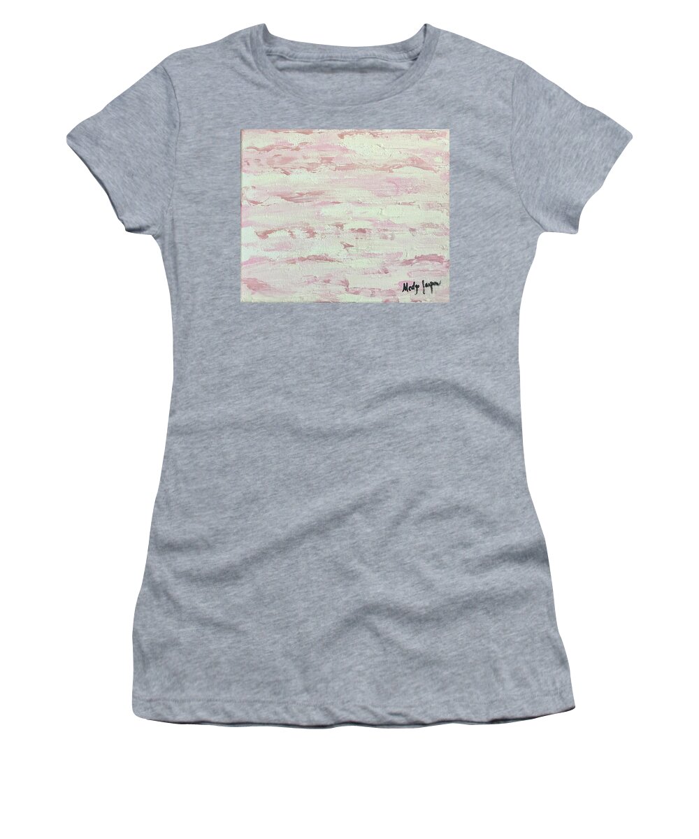 Pink Women's T-Shirt featuring the painting Kindness in Pink by Medge Jaspan