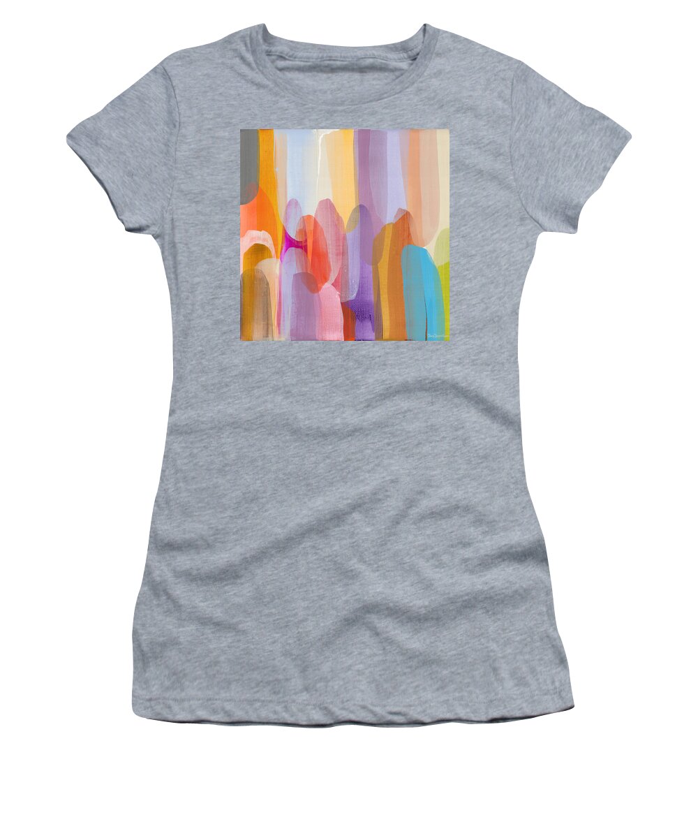 Abstract Women's T-Shirt featuring the painting Kinship by Claire Desjardins