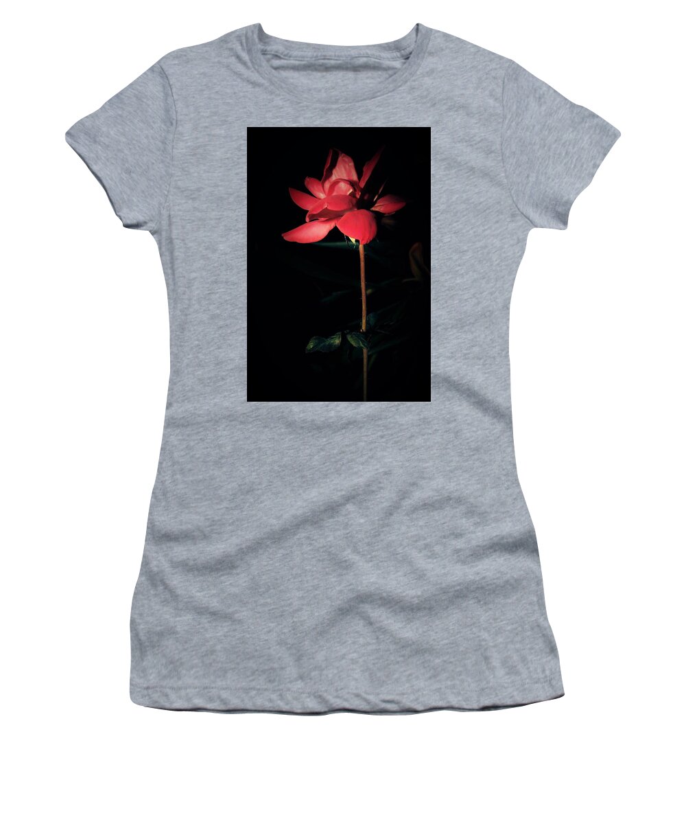 Flower Women's T-Shirt featuring the photograph Knockout In The Night Light by Gena Herro