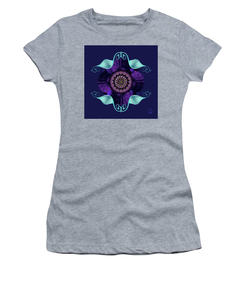 Mandala Women's T-Shirt featuring the digital art Kuklos No 4364 by Alan Bennington