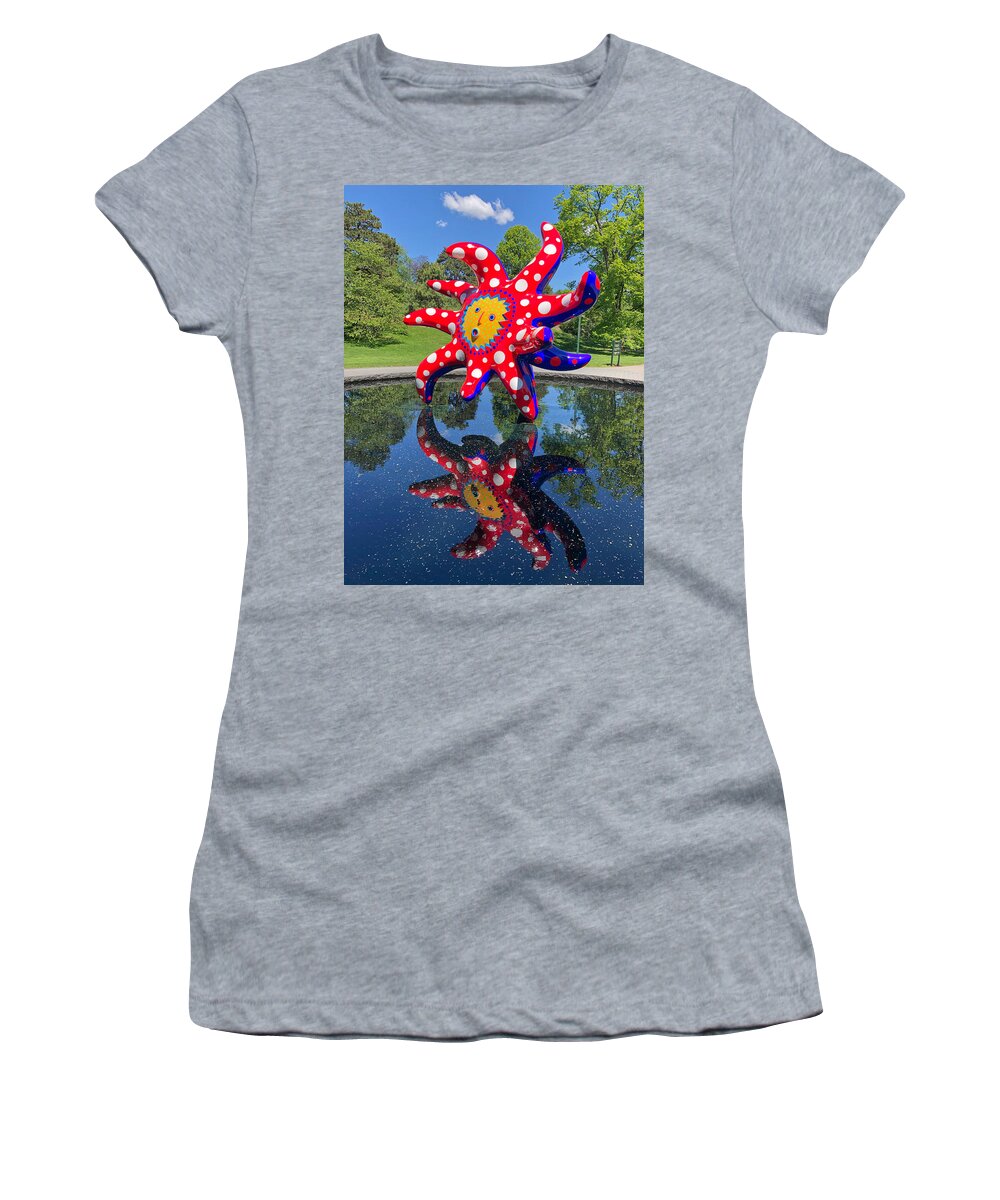 Kusama Women's T-Shirt featuring the photograph Kusama I Want to Fly to the Universe by Russel Considine