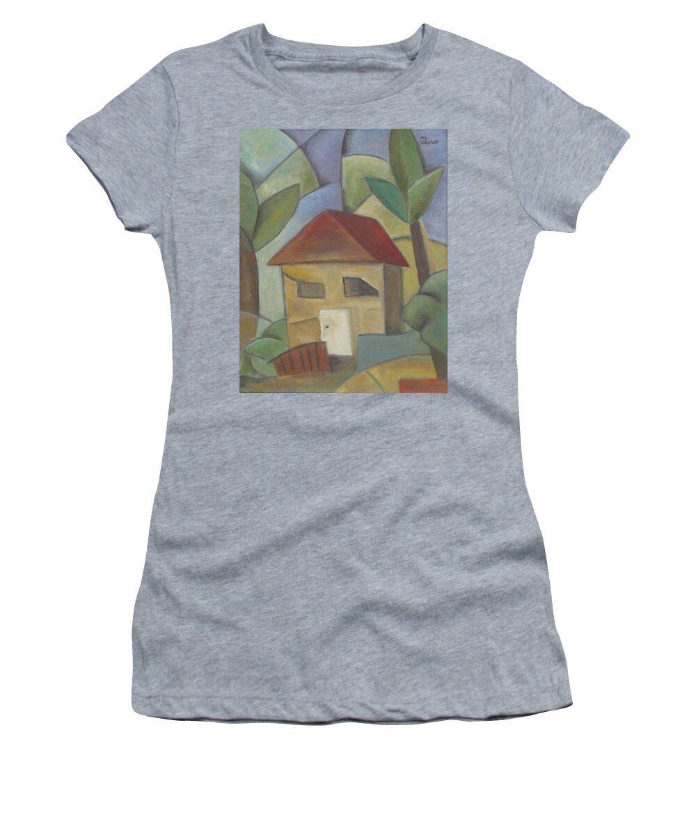 Cubism Women's T-Shirt featuring the painting La Cabana by Trish Toro