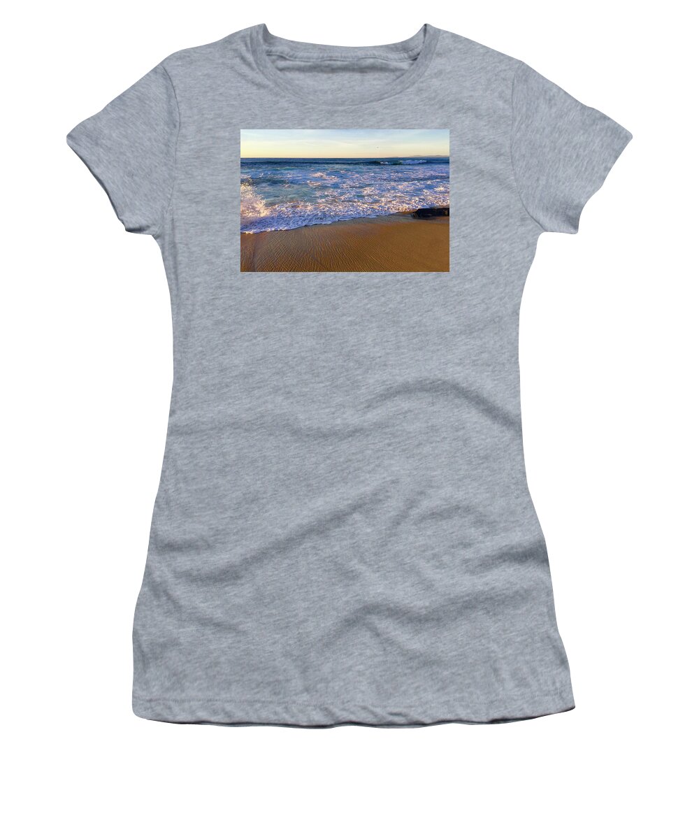 La Women's T-Shirt featuring the photograph Milky waves,Shell beach, Sandiego by Bnte Creations