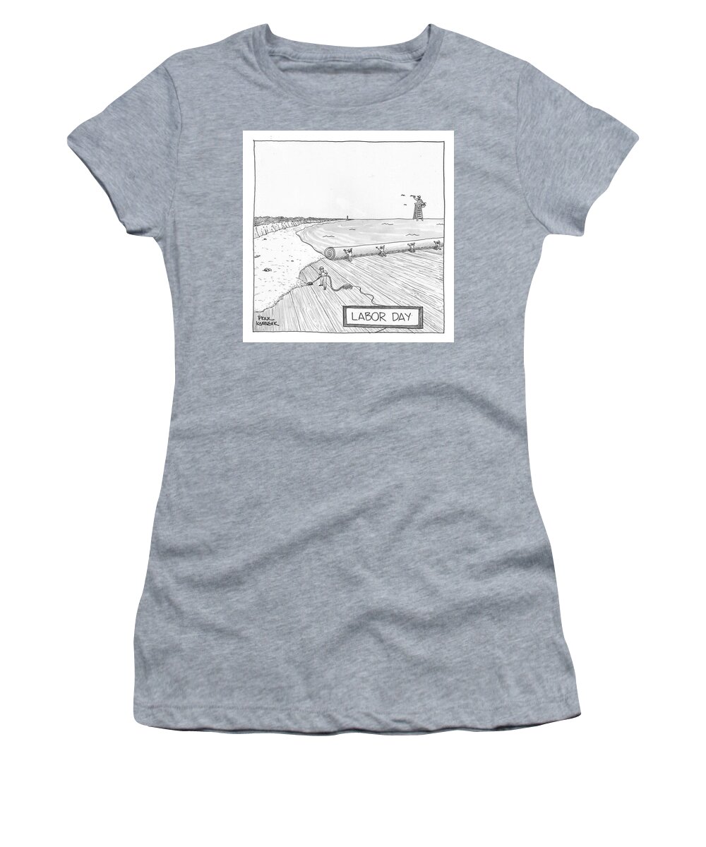 Captionless Women's T-Shirt featuring the drawing Labor Day by Paul Karasik