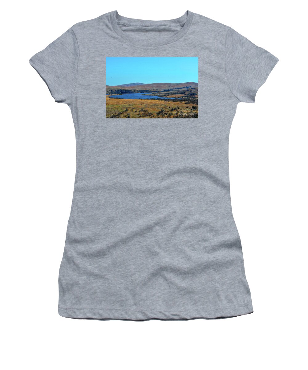 Comanche Women's T-Shirt featuring the photograph Lake Elmer Thomas, Oklahoma by Diana Mary Sharpton