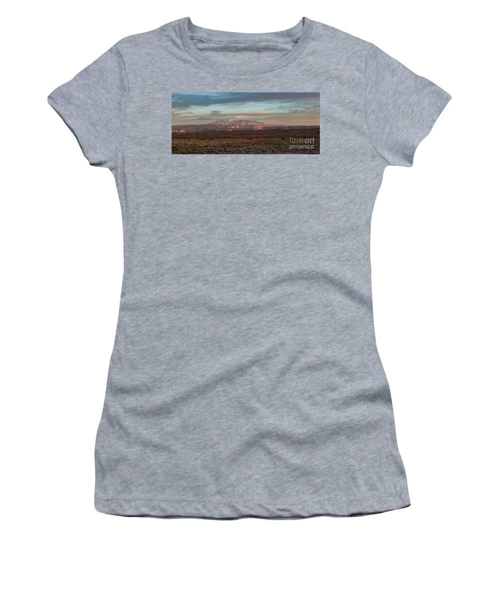 Lasalle Mountains Sunset Women's T-Shirt featuring the photograph Lasalle Mountains Sunset by Daniel Hebard