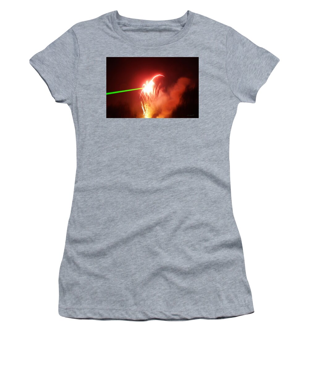 Laser Women's T-Shirt featuring the photograph Laser Fire by Allen L Improta