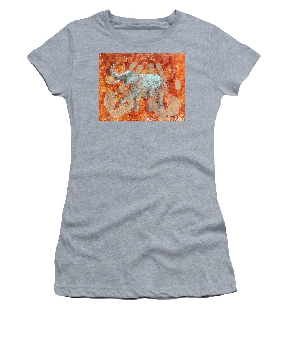 Elephant Women's T-Shirt featuring the painting Last Chance I by Shirley Galbrecht