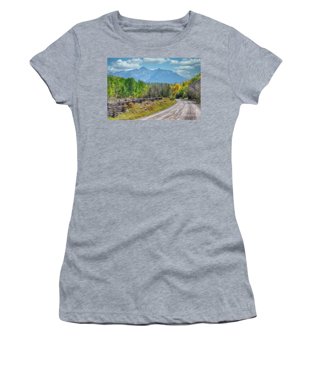 Last Dollar Road Women's T-Shirt featuring the photograph Last Dollar Road by Priscilla Burgers