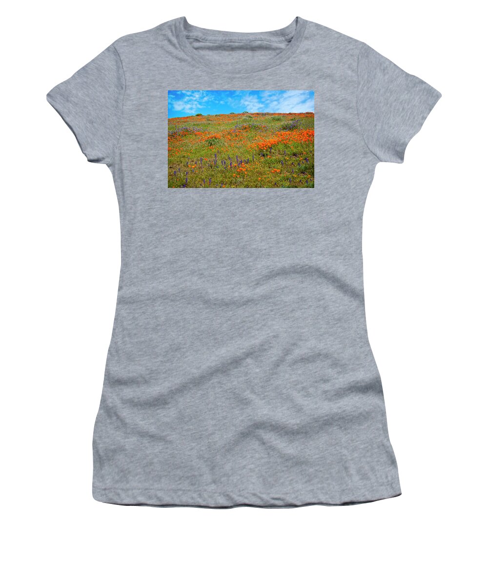 Superbloom Women's T-Shirt featuring the photograph Layers of Loveliness - Superbloom 2019 by Lynn Bauer