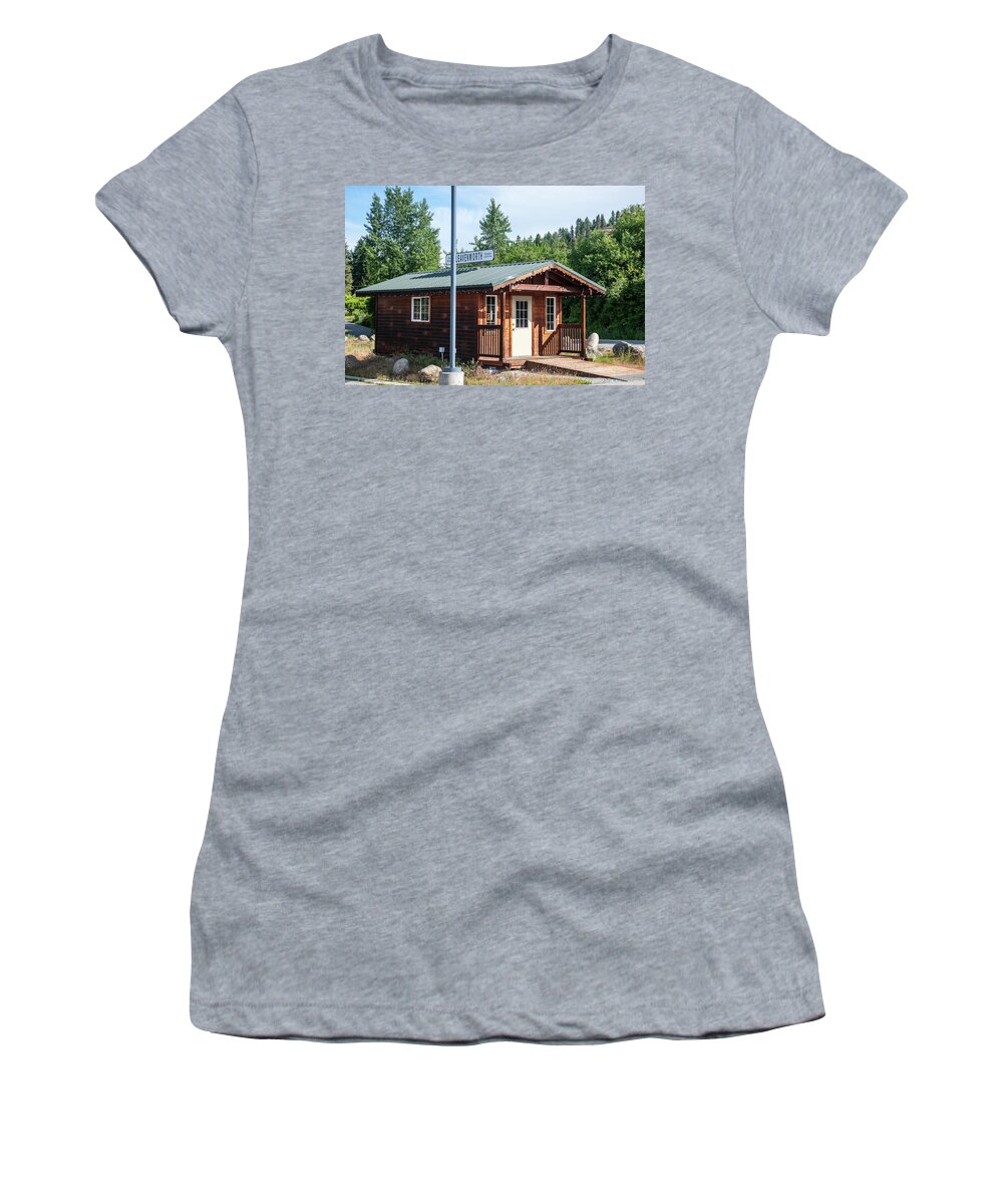 Leavenworth Depot Women's T-Shirt featuring the photograph Leavenworth Depot by Tom Cochran