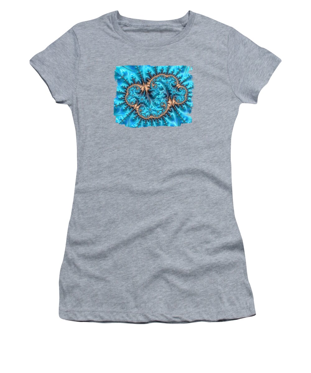 Teal Women's T-Shirt featuring the digital art Legendary Copper and Teal 60 by Elisabeth Lucas