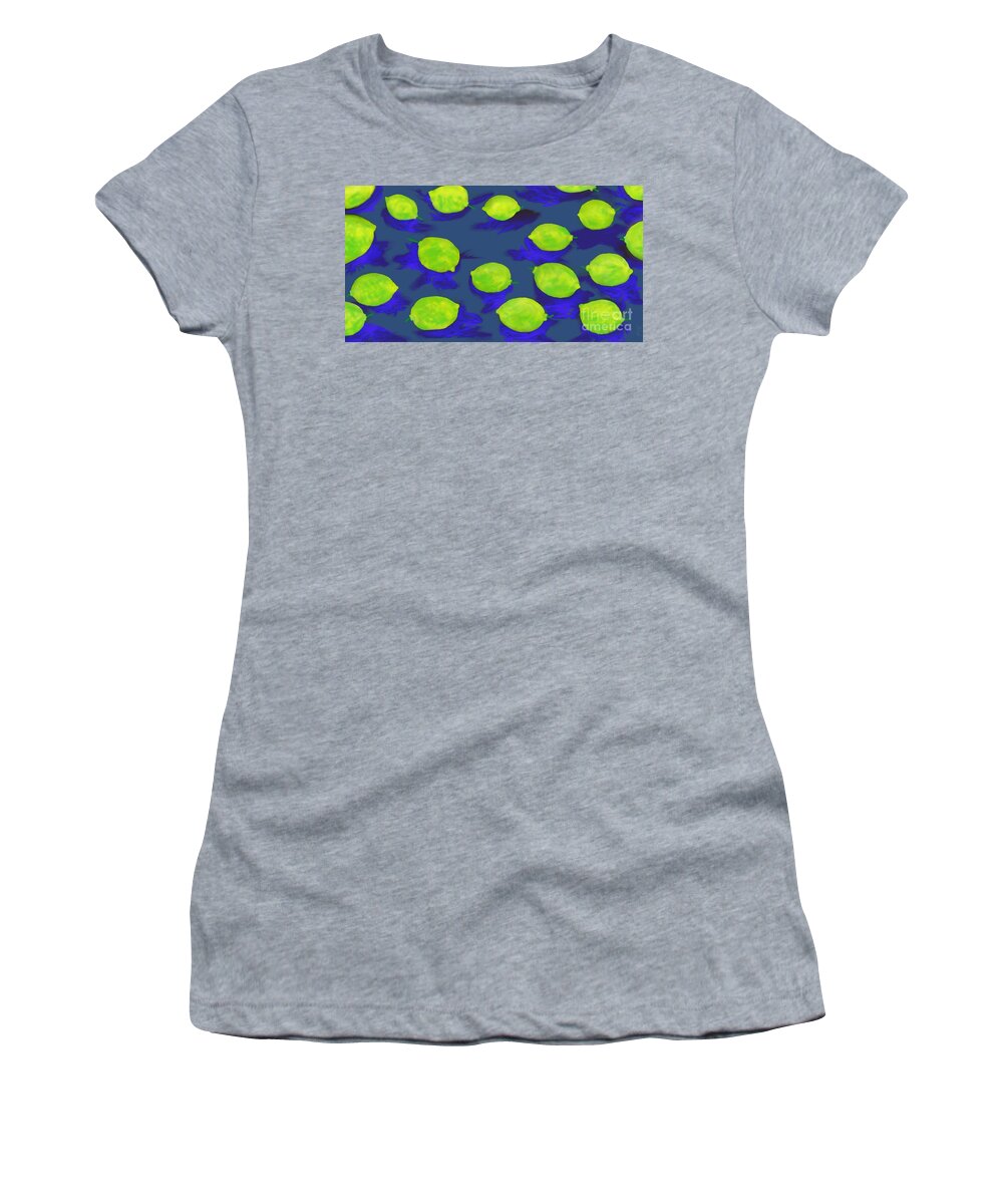 Lemons Art Women's T-Shirt featuring the painting Lemons by Reina Resto