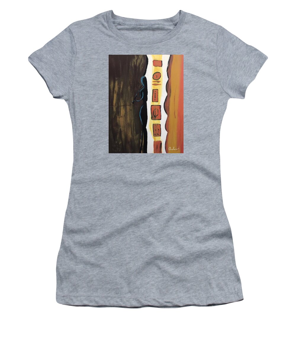  Women's T-Shirt featuring the painting Let's Jazz by Charles Young
