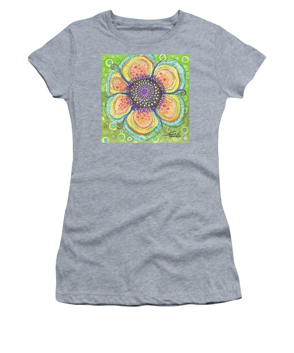 Flower Painting Women's T-Shirt featuring the painting Letting Go by Tanielle Childers
