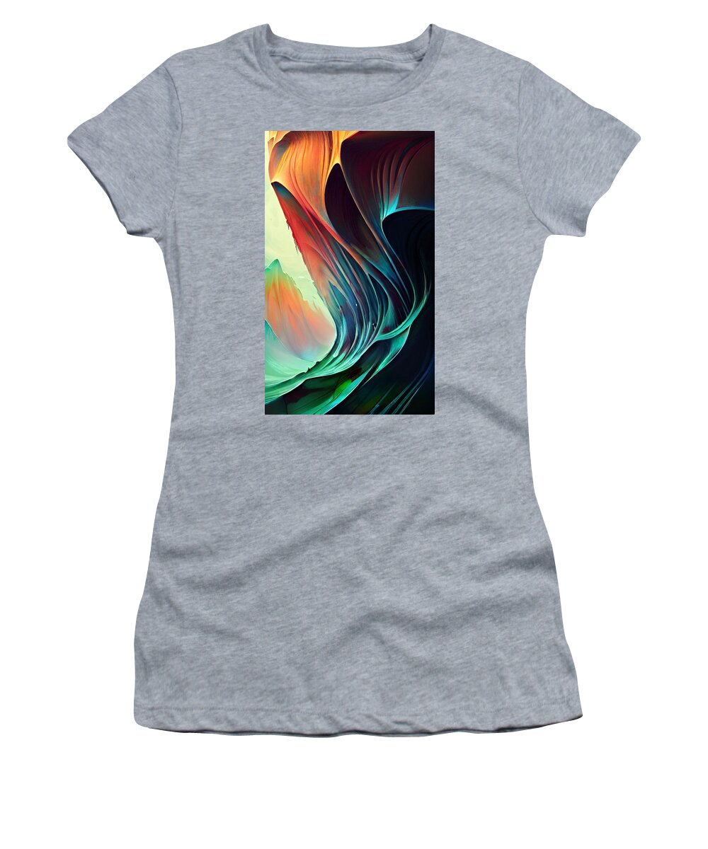 Contemporary Women's T-Shirt featuring the mixed media Lifespark No3 by Bonnie Bruno