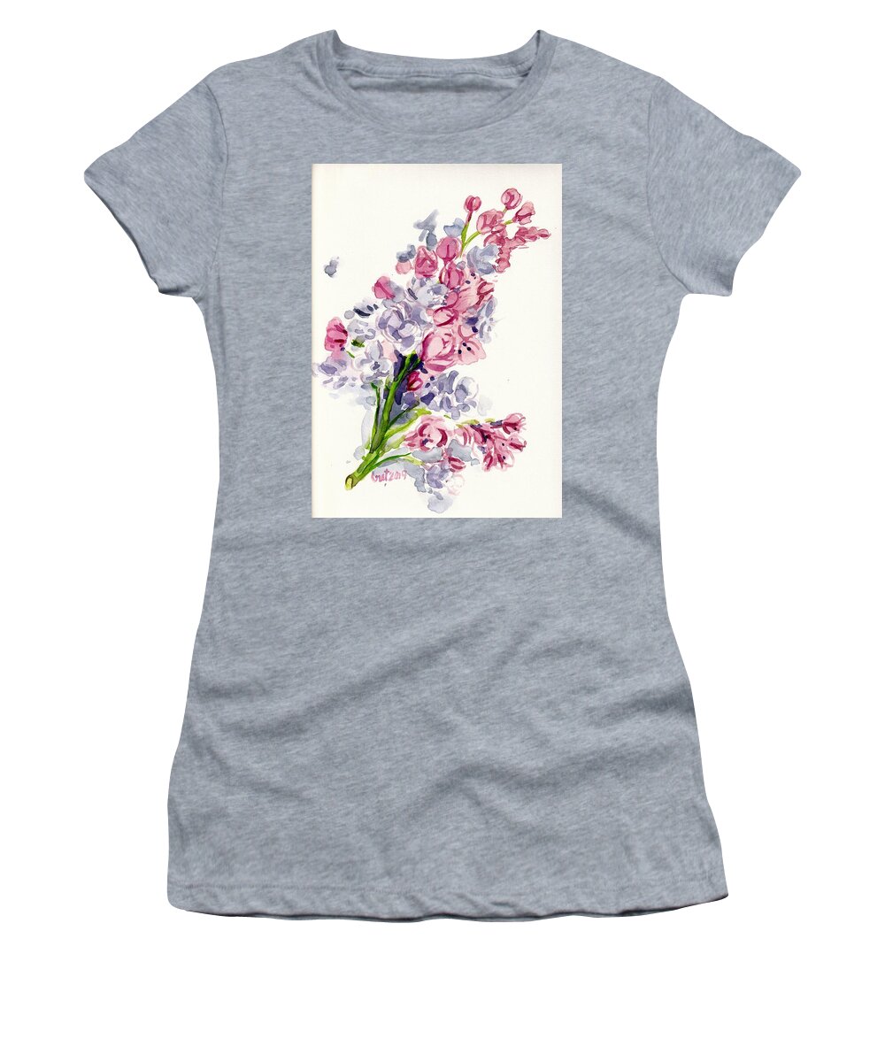 Lilac Women's T-Shirt featuring the painting Lilac Blossom by George Cret