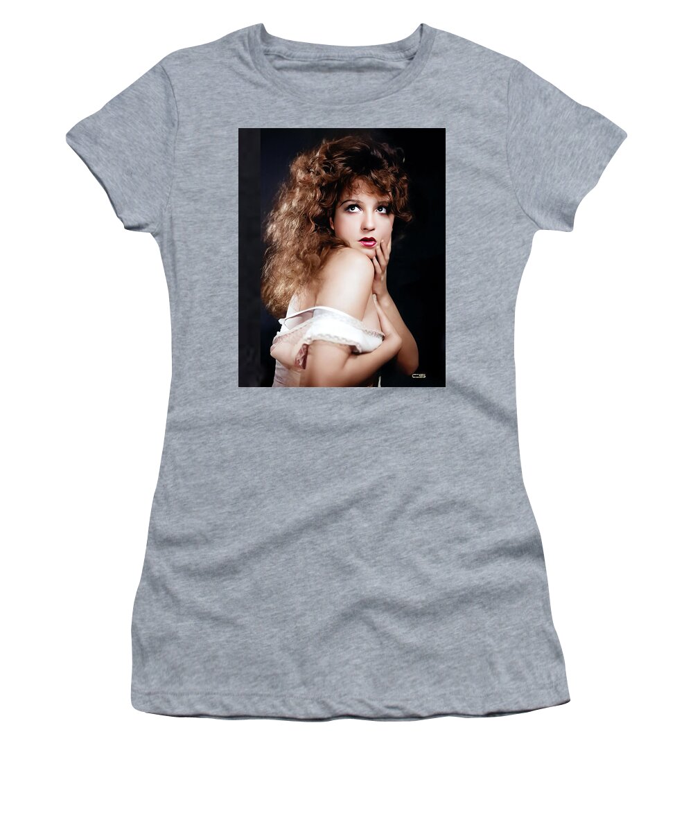 Lili Damita Women's T-Shirt featuring the digital art Lili Damita - French actress by Chuck Staley